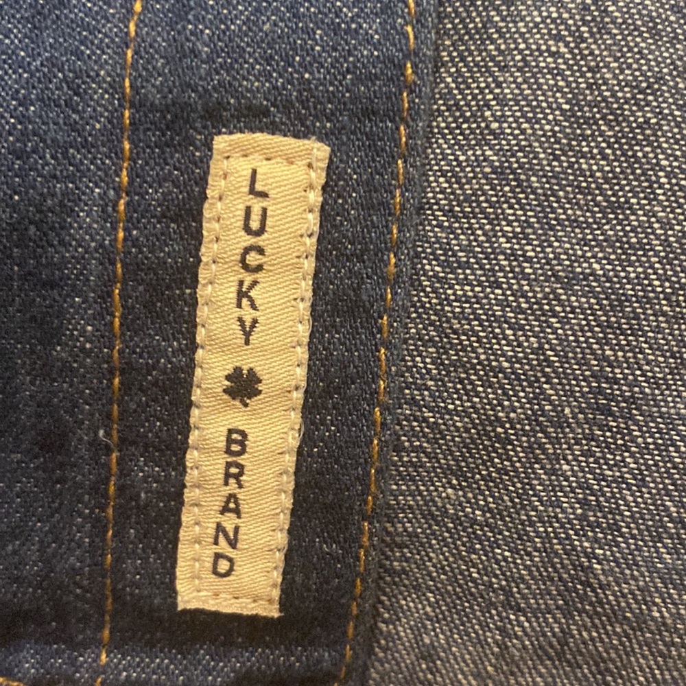Lucky Brand, Denim Button Down Shirt, Two Tone Denim, Long Sleeve, Large… - Picture 9 of 15